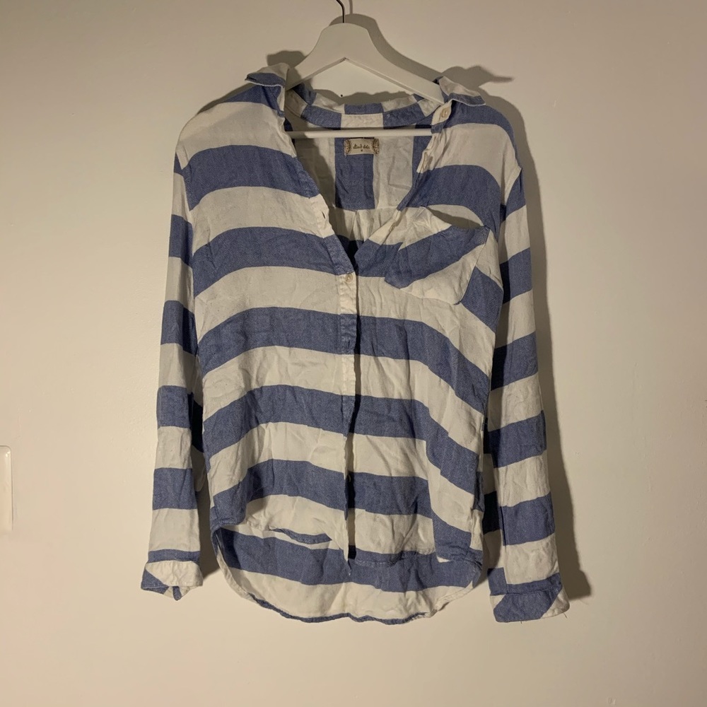 Blue and White Striped Shirt